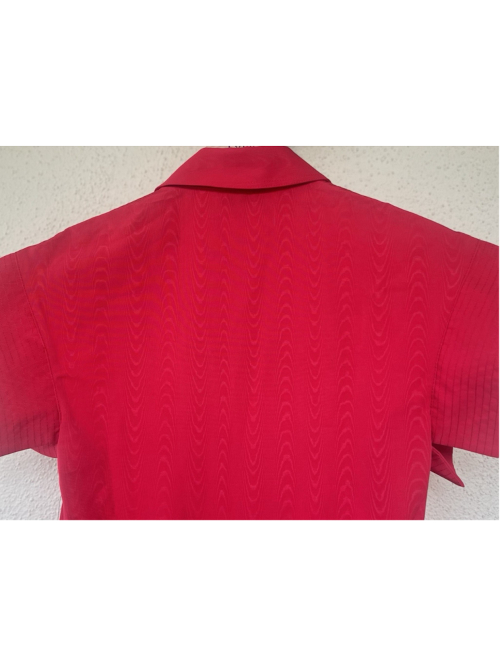 New Tuckernuck Red Chloe Midi Dress S No Belt Collared Moir Classic Elegant - Picture 11 of 13